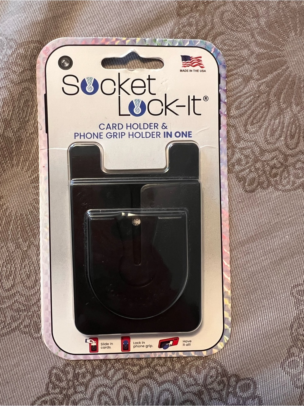 Nameless Black Card Holder & Phone Grip Combo